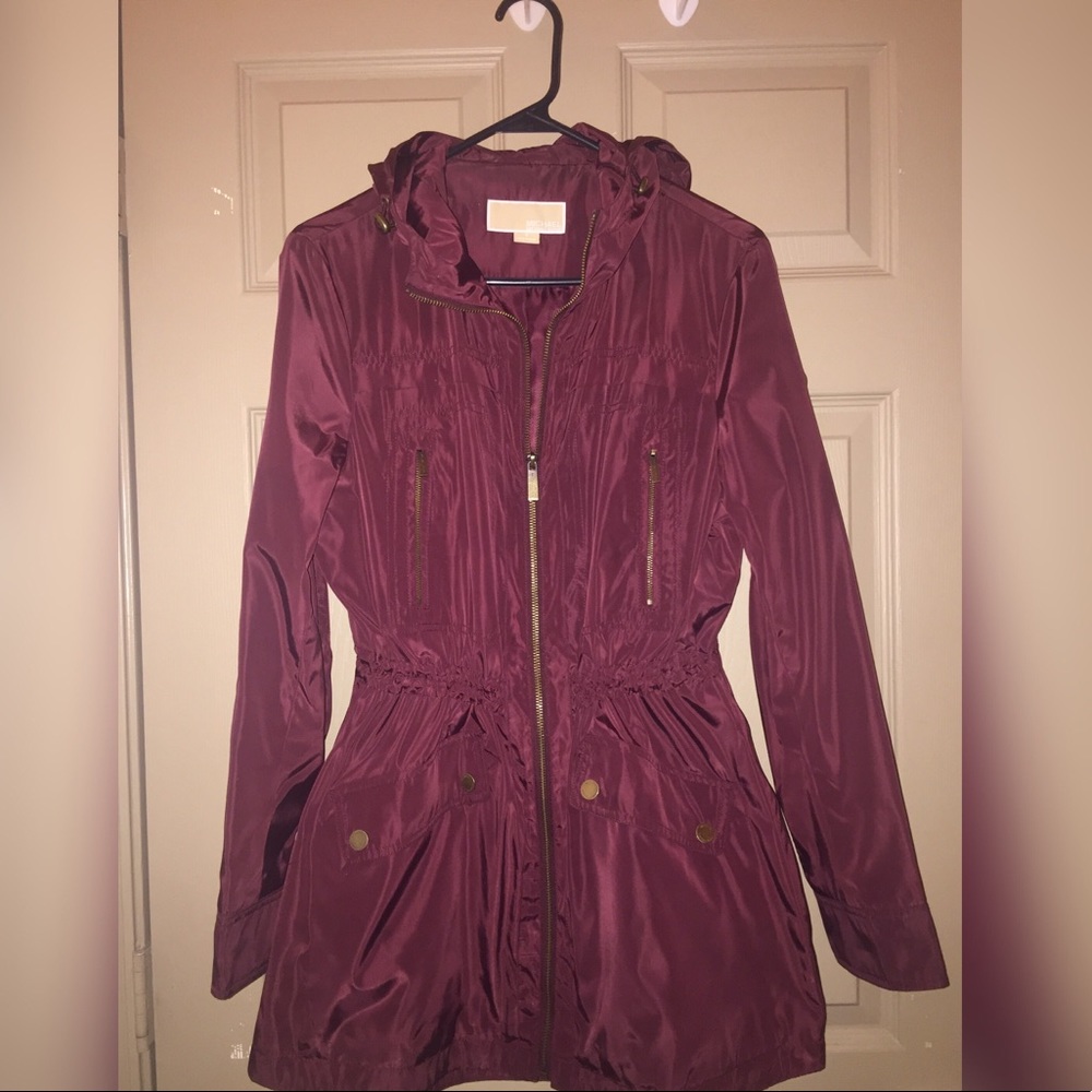 Michael Kors Maroon Rain Jacket
